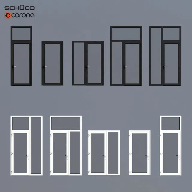 Aluminum doors Schuco 3D Model