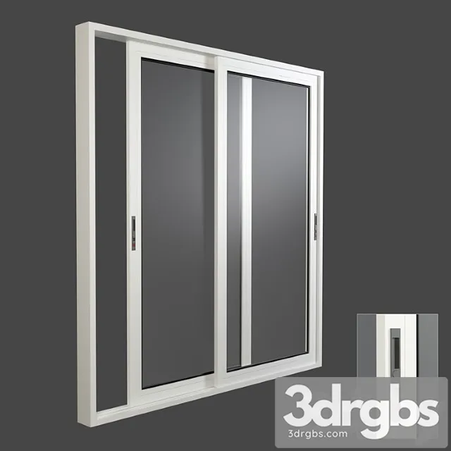 Aluminum sliding door & window white 3D Model Download