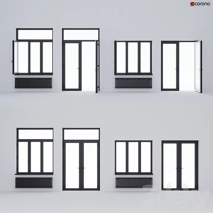 Aluminum window and balcony door ALUMIL 3D Model