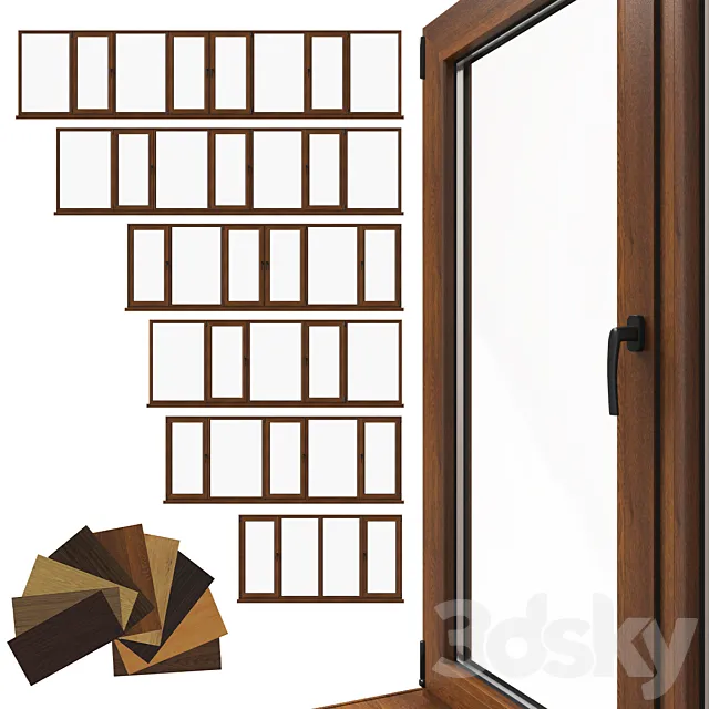 Aluminum windows 2 3D Model
