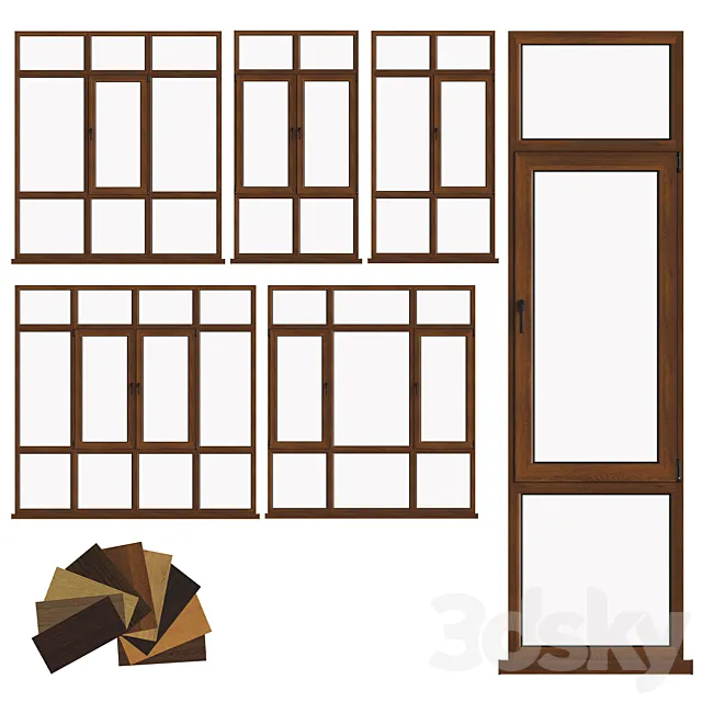 Aluminum windows 3 3D Model