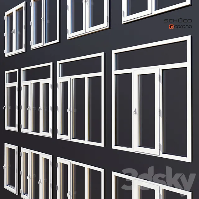 Aluminum windows Schuco 3D Model