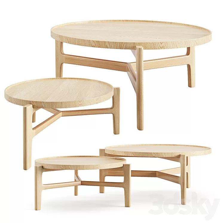 Alyasa Coffee Table Set 3D Model Alyasa Coffee Table Set 3D Model