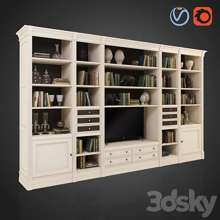 AM Classic – N27 + Decor + 50 classic books + TV 3D Model AM Classic – N27 + Decor + 50 classic books + TV 3D Model