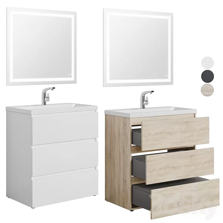 Am.Pm Gem S 60/75 Pencil case and Bravat Nizza 3D Model Am.Pm Gem S 60/75 Pencil case and Bravat Nizza 3D Model