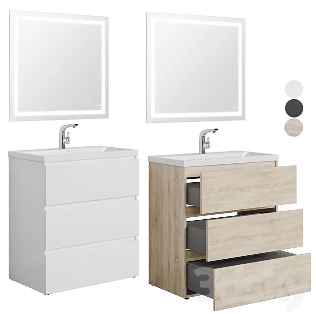 Am.Pm Gem S 60_75 Pencil case and Bravat Nizza 3DModel