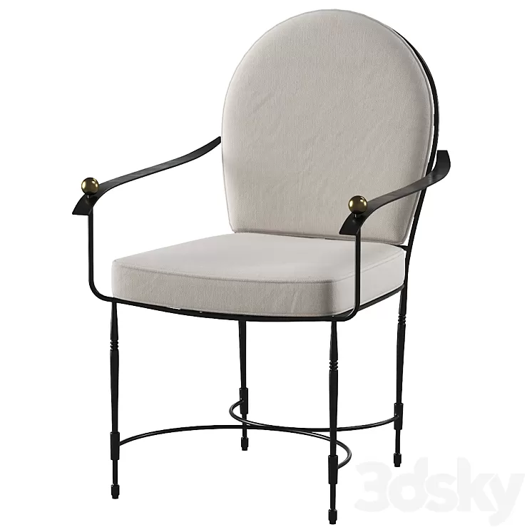 AMALFI ROUND BACK ARMCHAIR 3D Model AMALFI ROUND BACK ARMCHAIR 3D Model