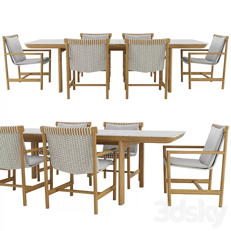 Amanu Table and Chair by Tribu 3D Model Free Download