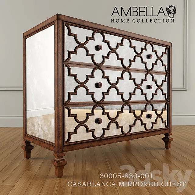 Ambella Home CASABLANCA MIRRORED CHEST 3DModel
