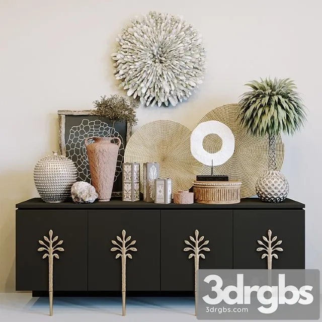 Ambella sapling cabinet ethnic decorative set 2 3D Model Download