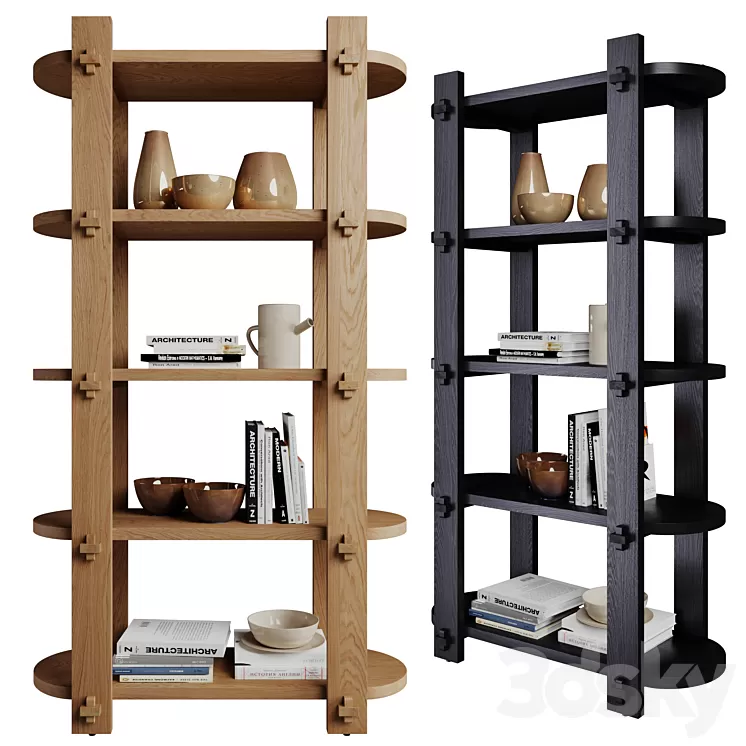 Amber Lewis for Anthropologie Petite Henderson Bookshelf 3D Model Amber Lewis for Anthropologie Petite Henderson Bookshelf 3D Model