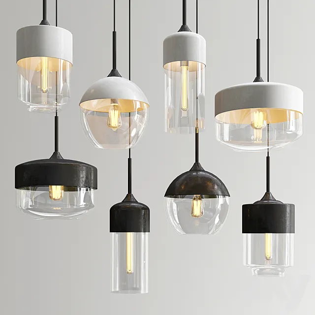 Amber pendant lights 3D Model