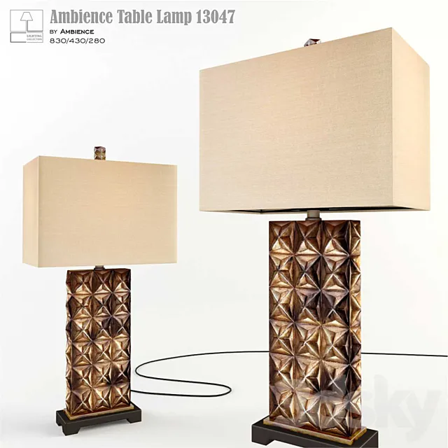 Ambience Table Lamp 13047 3D Model Ambience Table Lamp 13047 3D Model