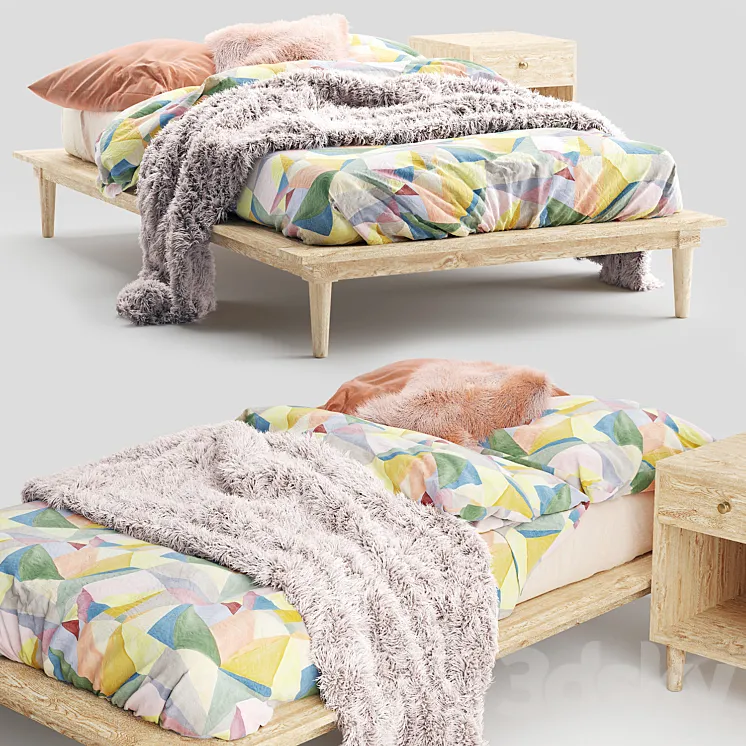 Amelia Platform Bed 2 3D Model Free Download