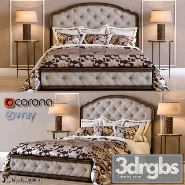 Amelia Queen Upholstered Bed 3D Model Download Amelia Queen Upholstered Bed 3D Model Download