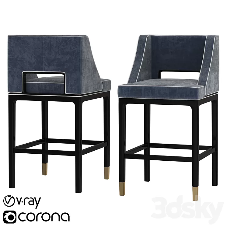 American bar stool 3D Model