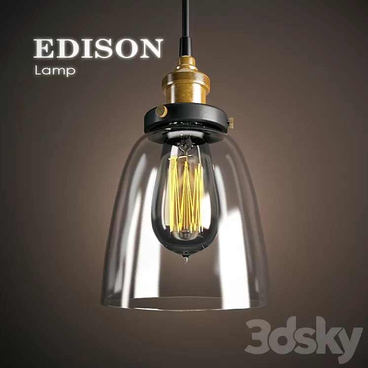 American country industrial Edison Lamp 3D Model American country industrial Edison Lamp 3D Model