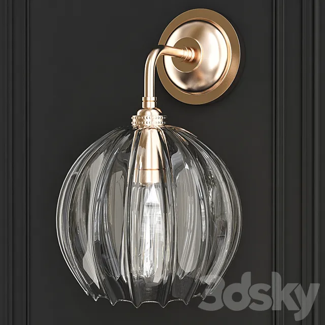 American Retro Copper Wall Lamp 3D Model American Retro Copper Wall Lamp 3D Model