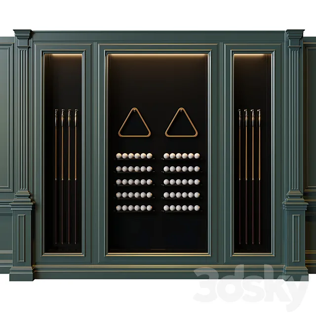 American style billiard cabinet 3DModel