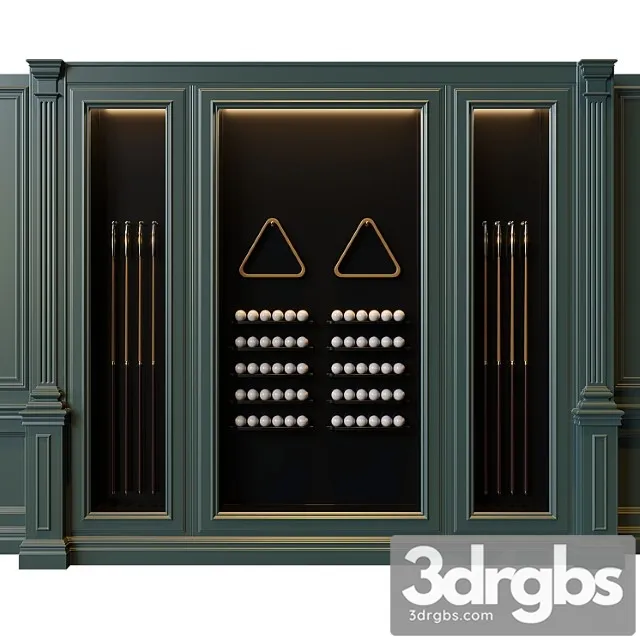 American Style Cabinet for Billiard Room 3D Model Download
