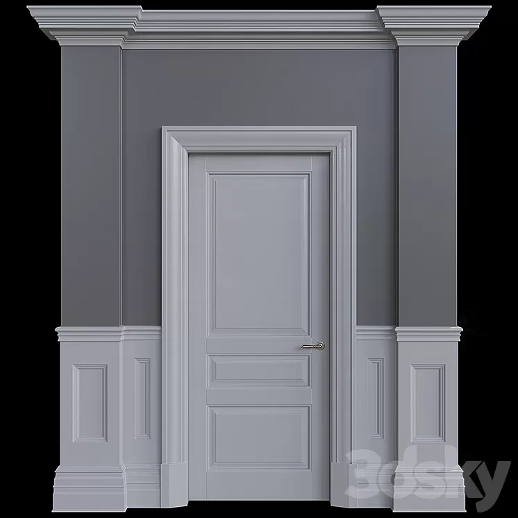 American style door 3D Model