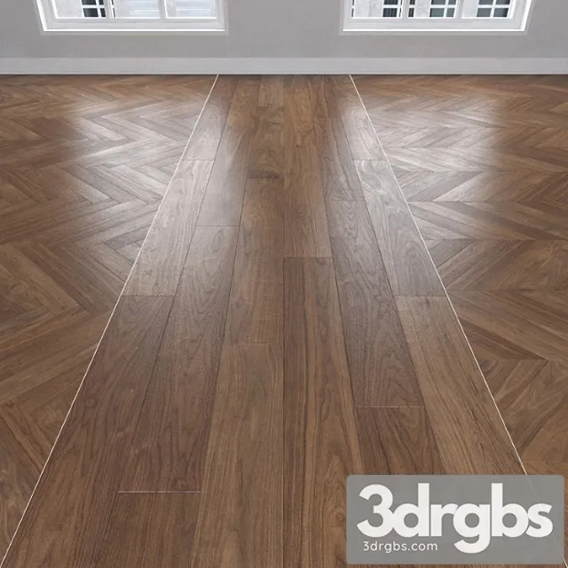 American walnut 3 types. christmas tree linear chevron. 3D Model Download