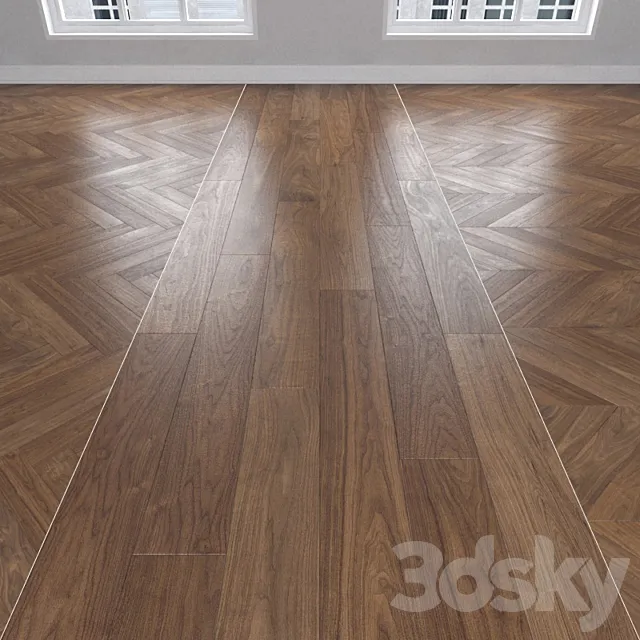 American walnut 3 types. Christmas tree linear chevron. 3D Model American walnut 3 types. Christmas tree linear chevron. 3D Model