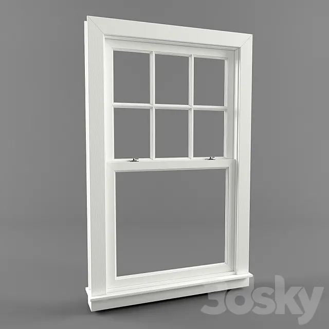 American window – Double Hung Window 3D Model