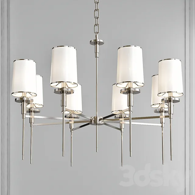 Amherst Polished Nickel 8 Light Chandelier by Hudson Valley 3D Model Amherst Polished Nickel 8 Light Chandelier by Hudson Valley 3D Model
