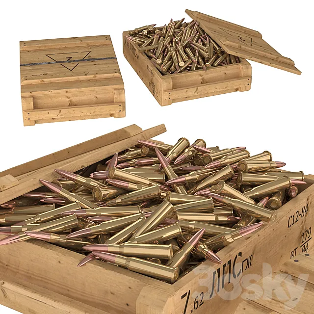 Ammo boxes 3D Model Ammo boxes 3D Model