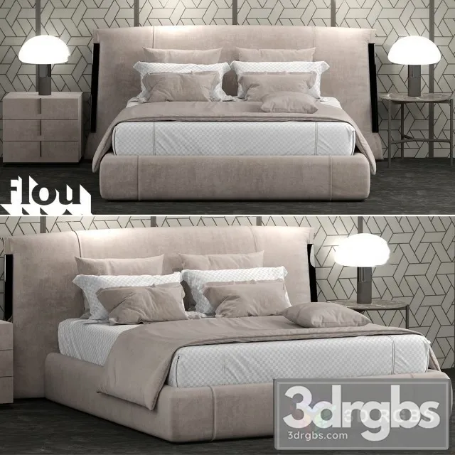 Amol Flou Bed 3D Model Download Amol Flou Bed 3D Model Download