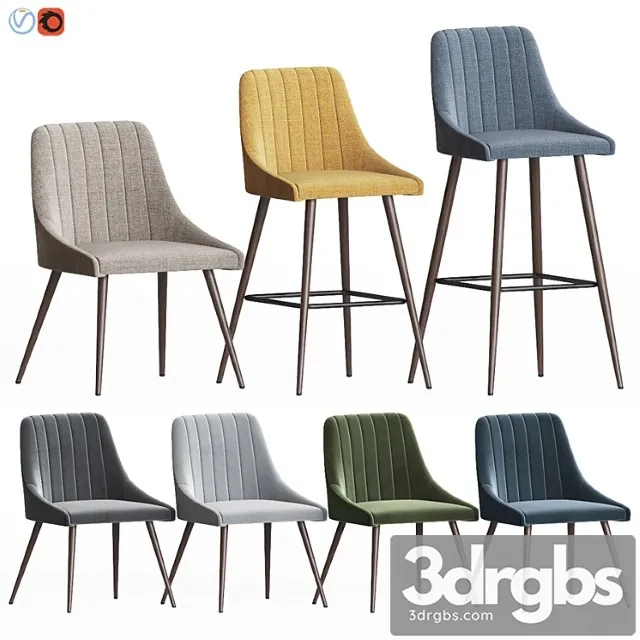 Amos chair set 2 3D Model Download