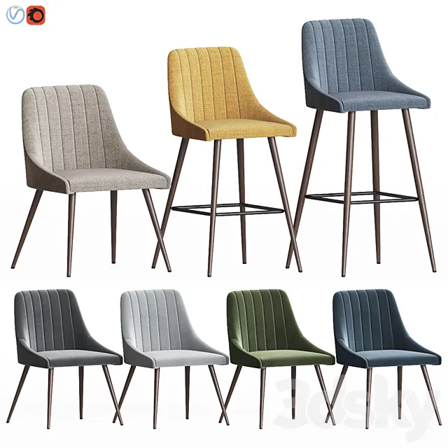 Amos chair set 3DModel