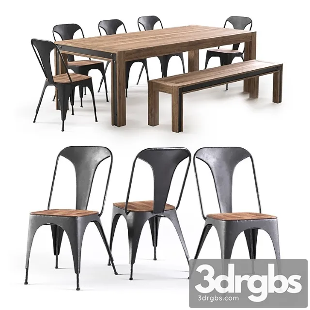 Amos table and chairs 2 3D Model Download Amos table and chairs 2 3D Model Download