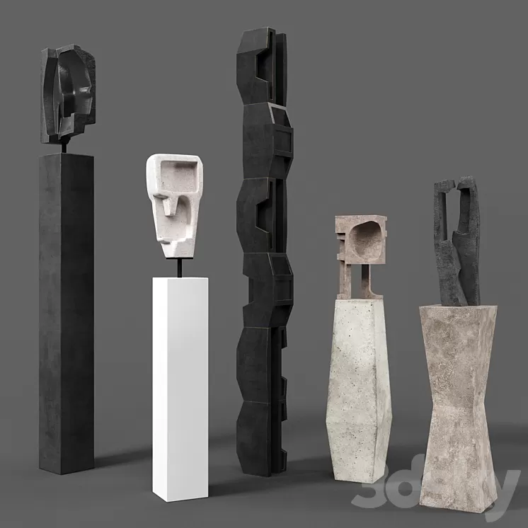 An Te Liu Sculptures 3D Model