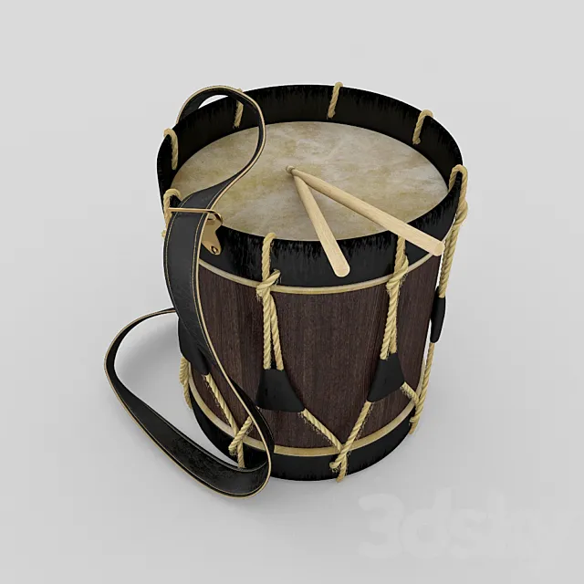 Ancient hussar drum 3D Model