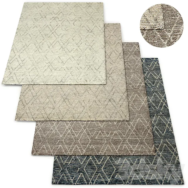 Andera Hand-Knotted Wool Rug RH Collection 3D Model Andera Hand-Knotted Wool Rug RH Collection 3D Model