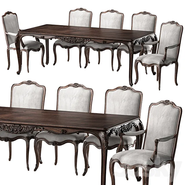 andrea fanfani table and chair 734 3D Model