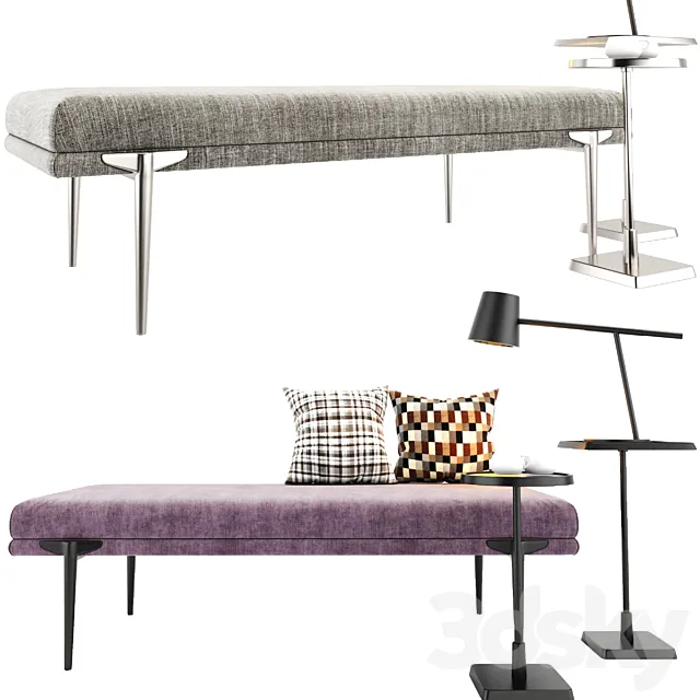 Andrea Rectangular Bench Kaela Accent Tables 3DModel Andrea Rectangular Bench Kaela Accent Tables 3DModel