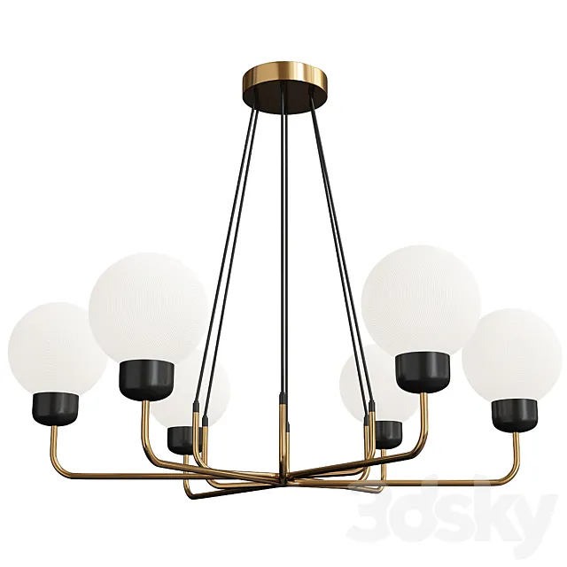 Andresa chandelier 6 balls 3D Model Andresa chandelier 6 balls 3D Model