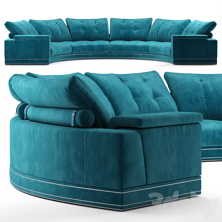 Andrew round sectional velvet sofa – Fendi Casa 3D Model