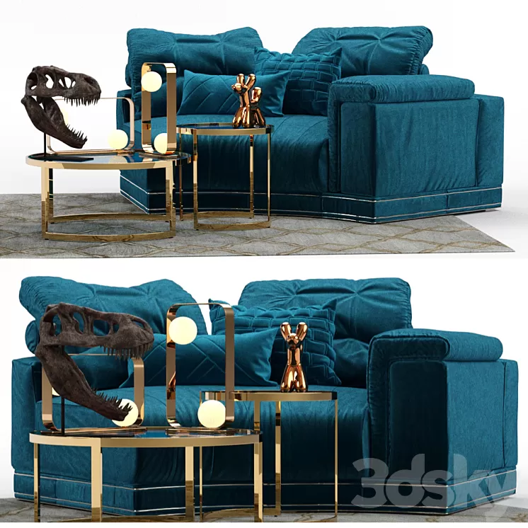 Andrew Sofa by Fendi (Section A) 3D Model