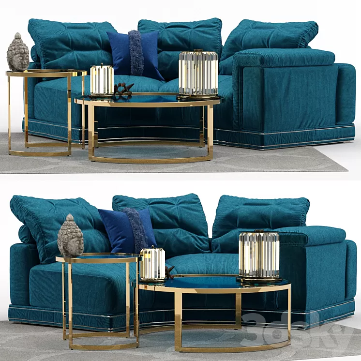 Andrew Sofa by Fendi (Section B) 3D Model