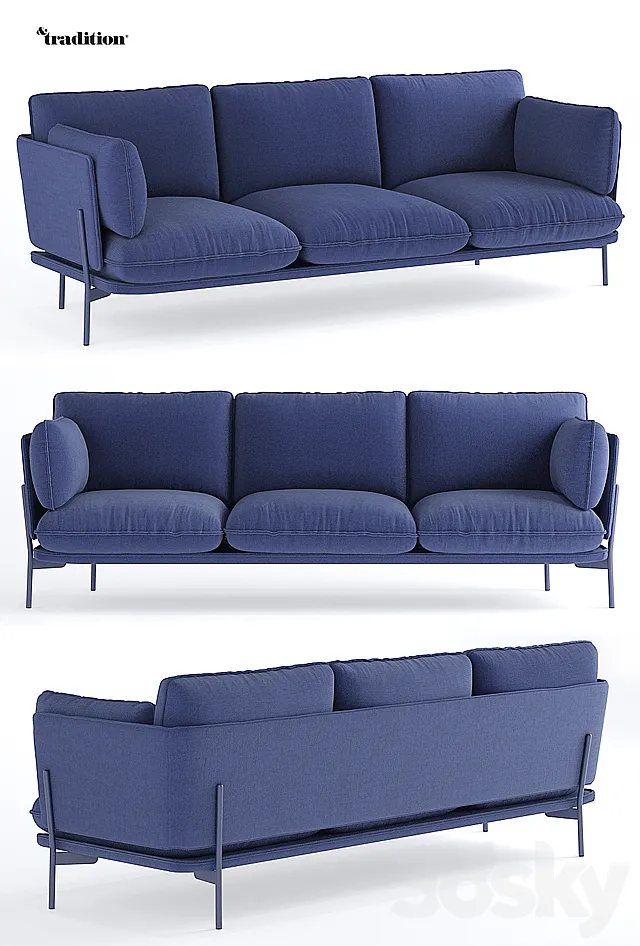 Andtradition cloud 3 Seater sofa 3D Model Andtradition cloud 3 Seater sofa 3D Model