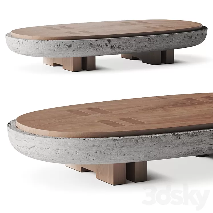 Andy Kerstens Rift Stone Coffee Table 3D Model Free Download