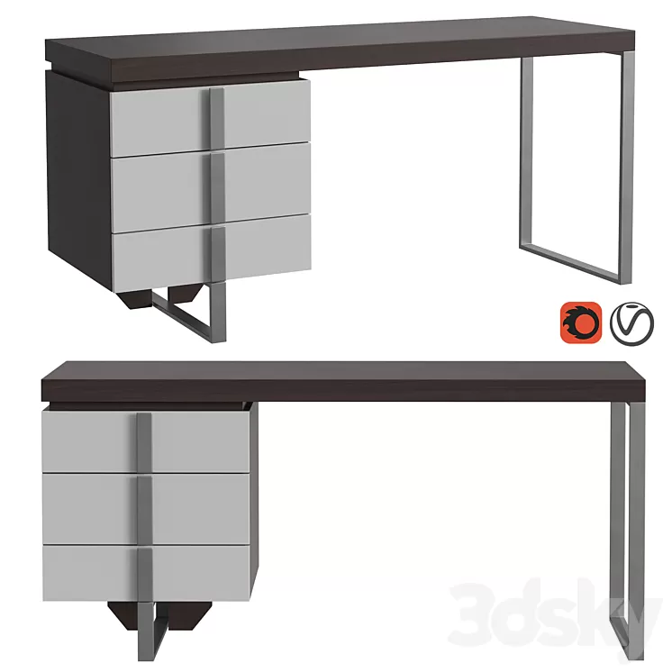Angel Cerda writing desk CP1706-DK 3D Model Angel Cerda writing desk CP1706-DK 3D Model