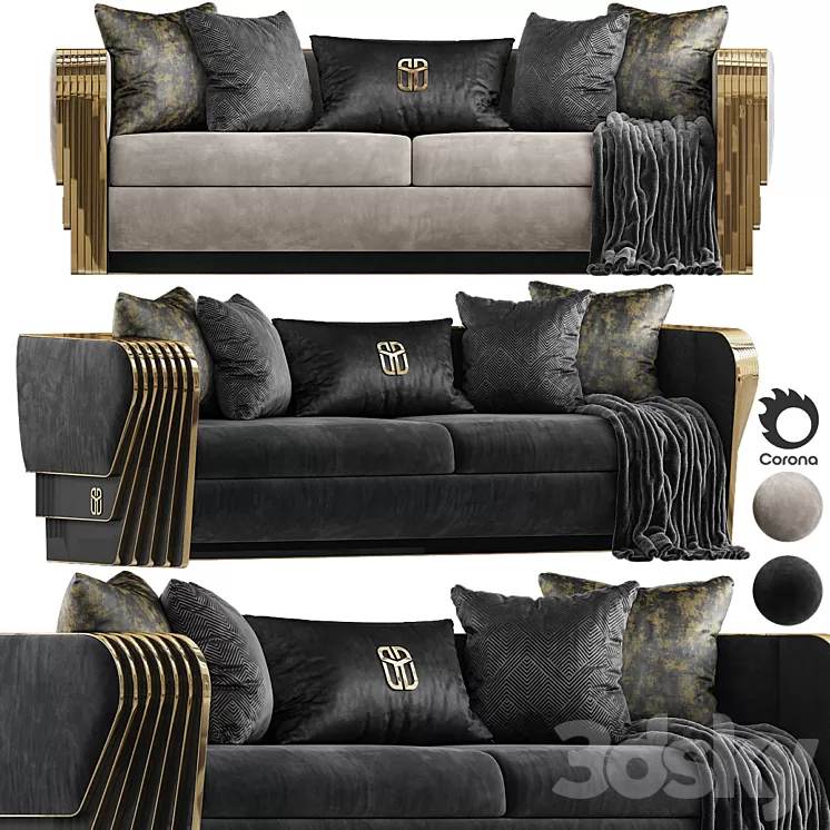 Angelas Luxury Metal Sofa 3D Model Free Download