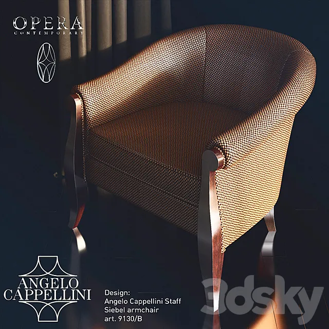 Angelo Cappellini Opera Contemporary. Siebel armchair 3D Model Angelo Cappellini Opera Contemporary. Siebel armchair 3D Model