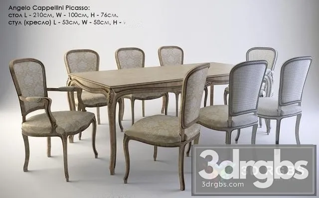 Angelo Cappellini Picasso Table and Chair 3D Model Download Angelo Cappellini Picasso Table and Chair 3D Model Download