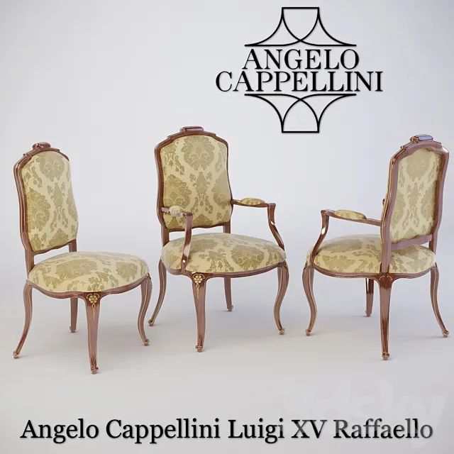 Angelo Cappellini Raffaello Chair & armchair 3D Model Angelo Cappellini Raffaello Chair & armchair 3D Model